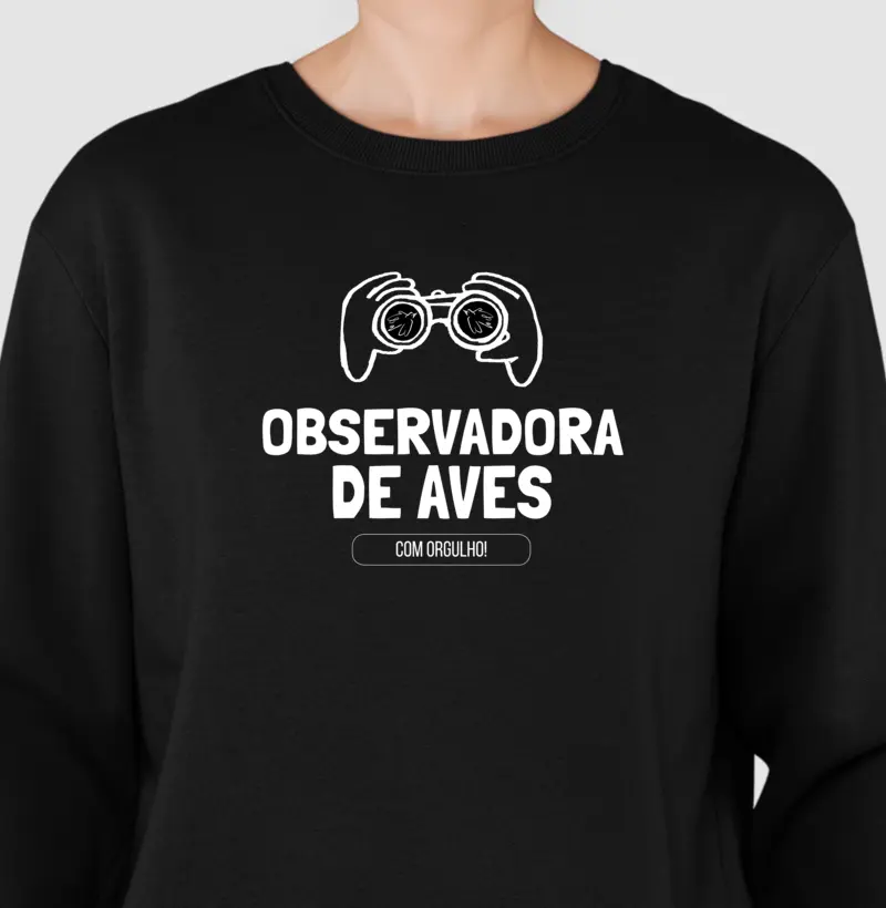 Observadora de Aves Branco - Moletom