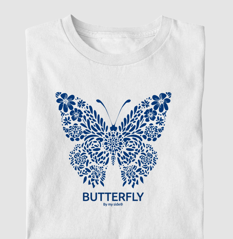 Borboleta Flores Azuis 02