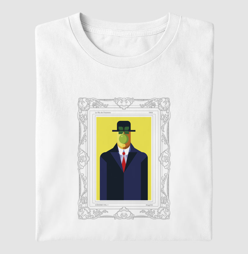 Camiseta Le fils de l'homme - René Magritte - Edição Moldura
