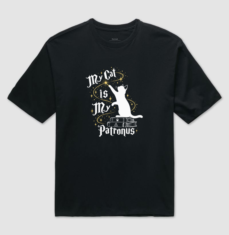 My Cat Is My Patronus - Meu Gato É Meu Patrono - Camiseta Oversized