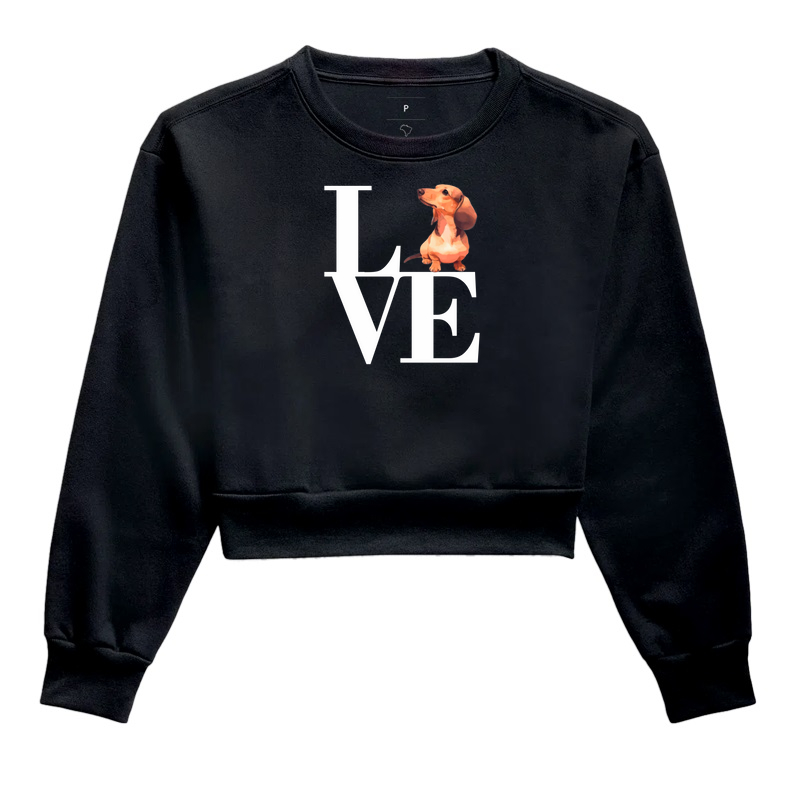 Moletom Cropped Love Dachshund
