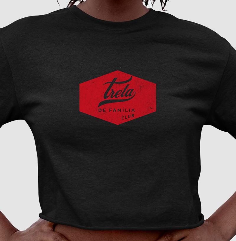 Camiseta cropped Treta de Família Club - Algodão Premium 