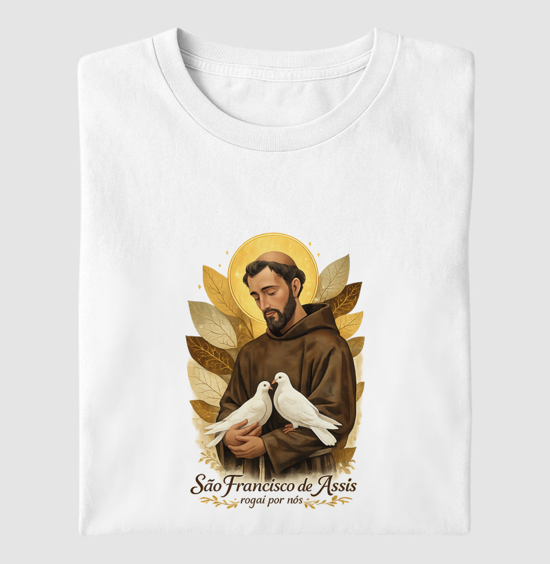Camiseta São Francisco de Assis, Rogai Por Nós