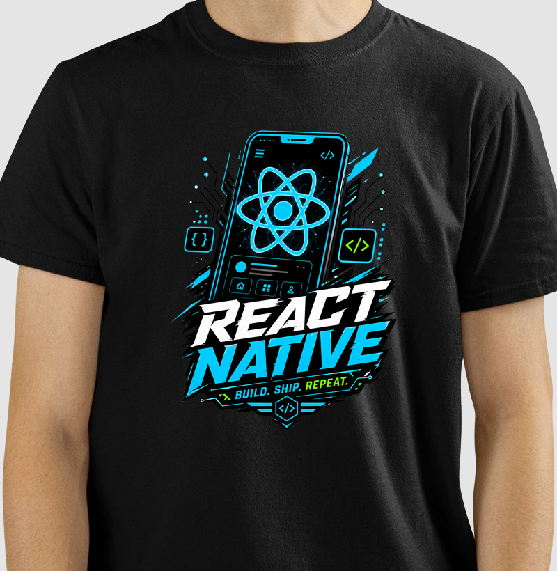 Camiseta React Native — Build, Ship, Repeat