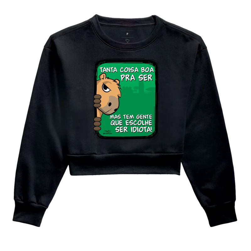 Camiseta Capivara Tanta coisa - Cropped Moletom