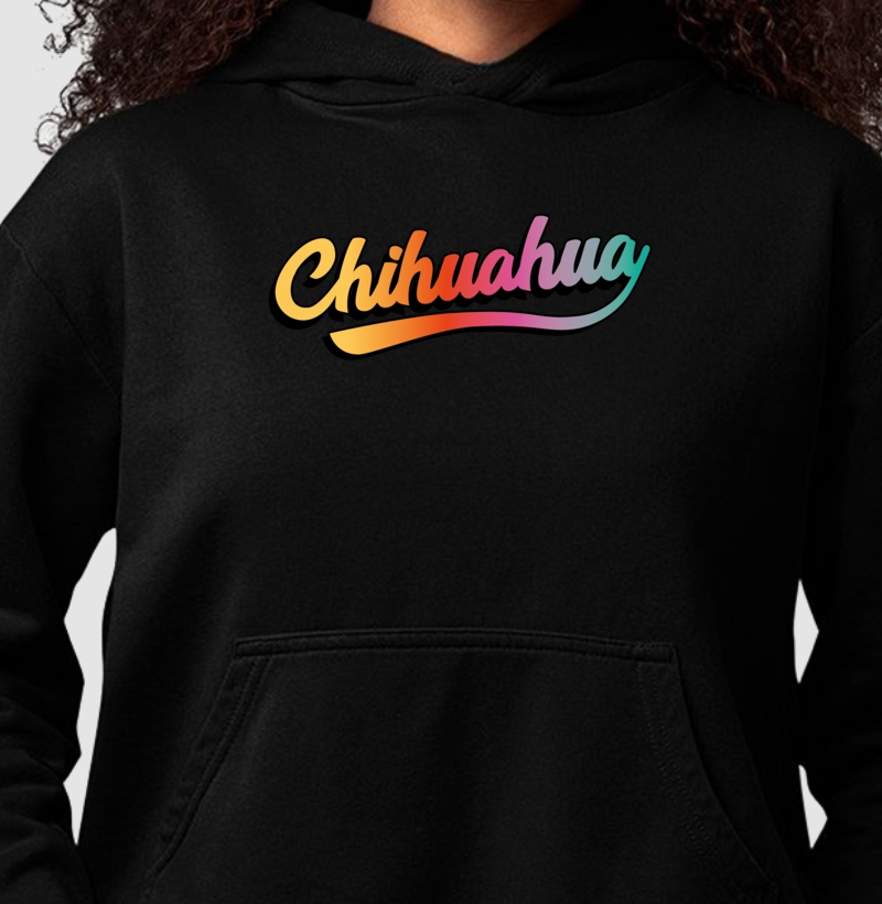 Hoodie Moletom Chihuahua Escrito degrade
