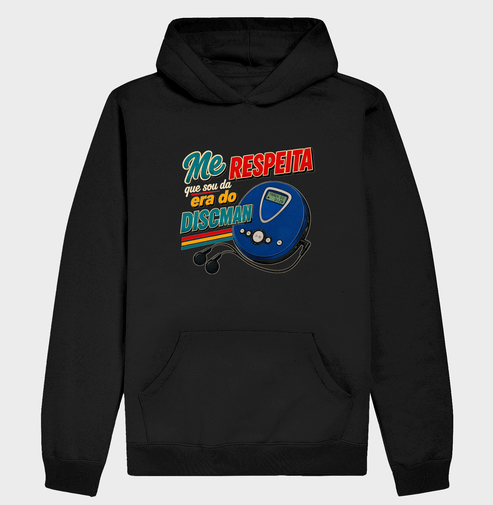 Me Respeita Sou da Era do Discman – Estampa Vintage Retrô Anos 90