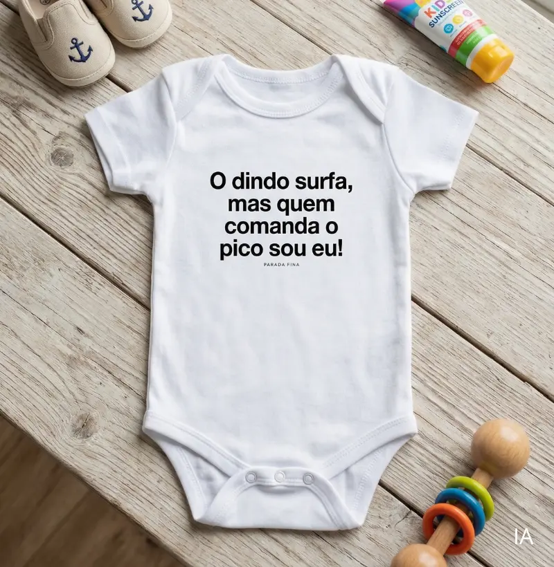 O dindo surfa, mas quem comanda o pico sou eu!