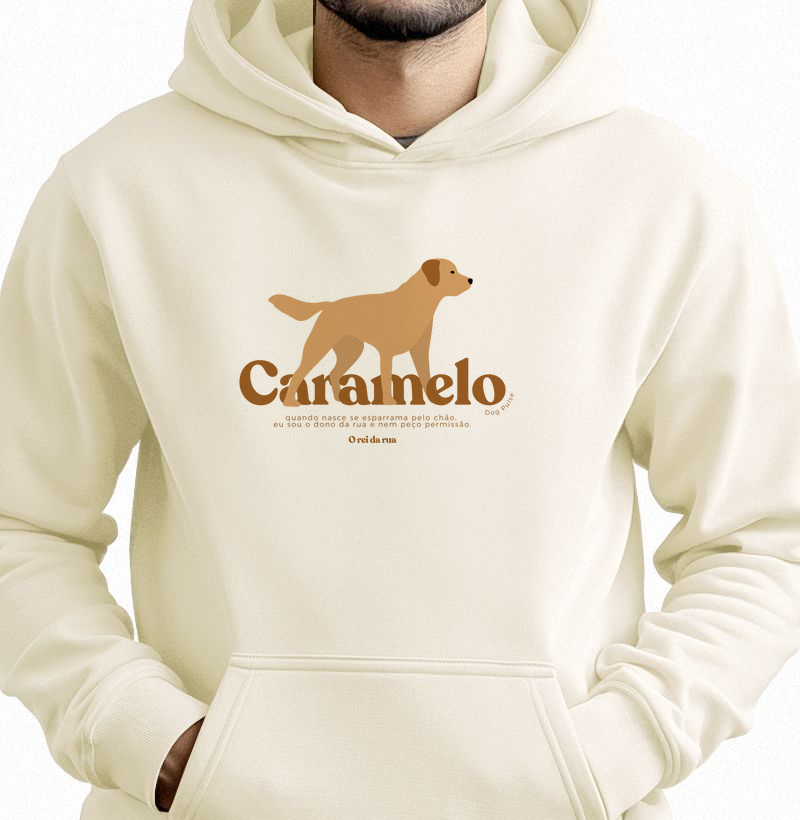 Hoodie Moletom Dog Pulse - Caramelo, o Rei da Rua