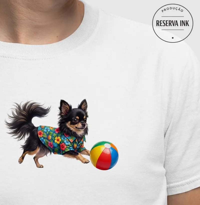 Chihuahua Preto Pelo Longo - Férias