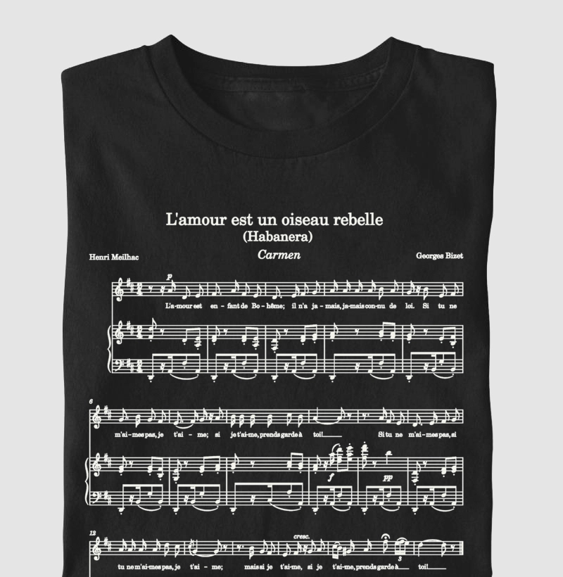 Habanera - Carmen | Camiseta com Partitura de Ópera