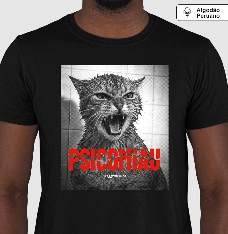 Psicomiau - Camiseta Algodão Peruano