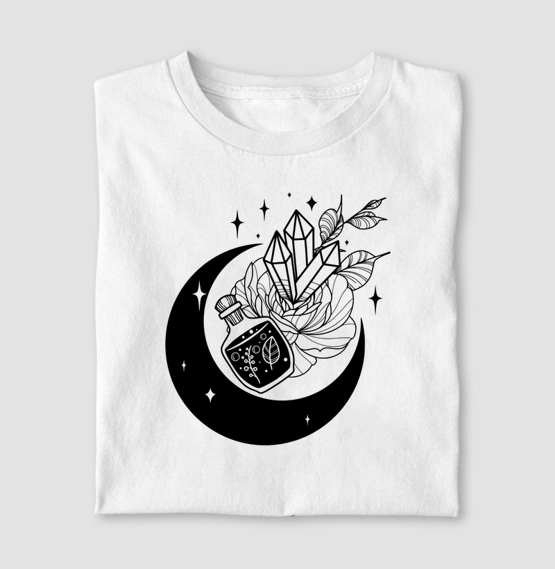 Lua dos Cristais – Intuição, magia e equilíbrio energético - Camiseta