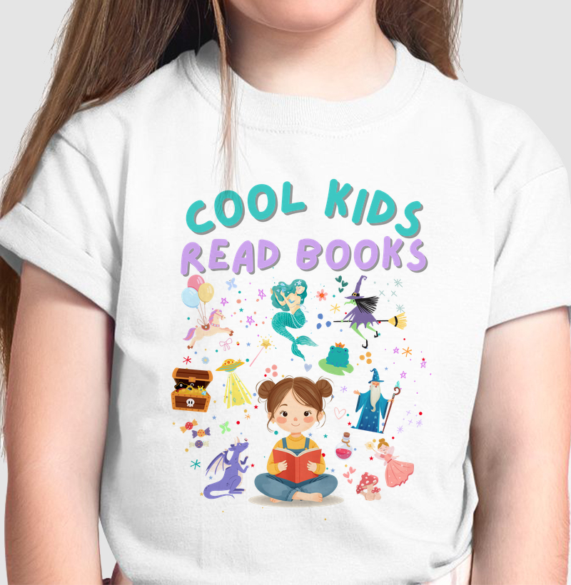 Camiseta Cool kids read books menina