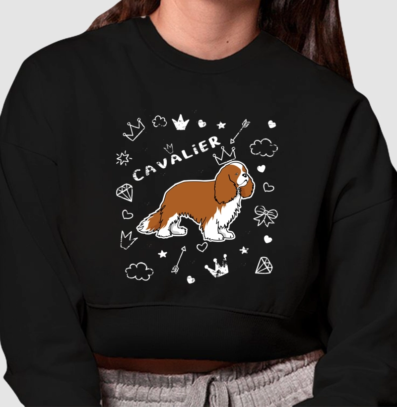 Moletom Cropped Cavalier King Charles Spaniel Modelo 01