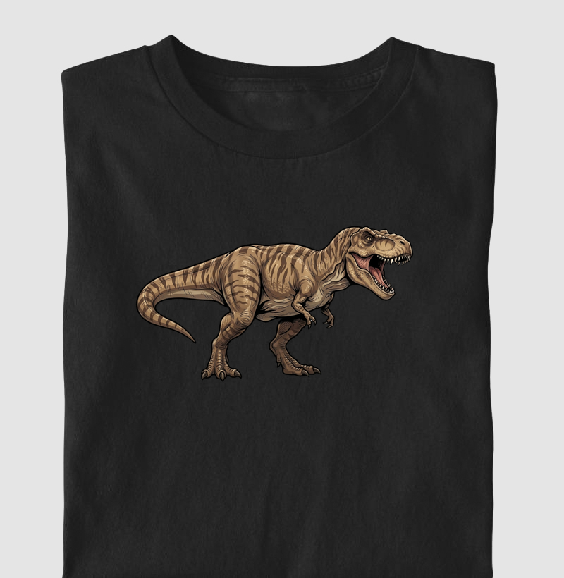 Camiseta Dinossauro T-rex Imponente Algodão Premium Dinoloco