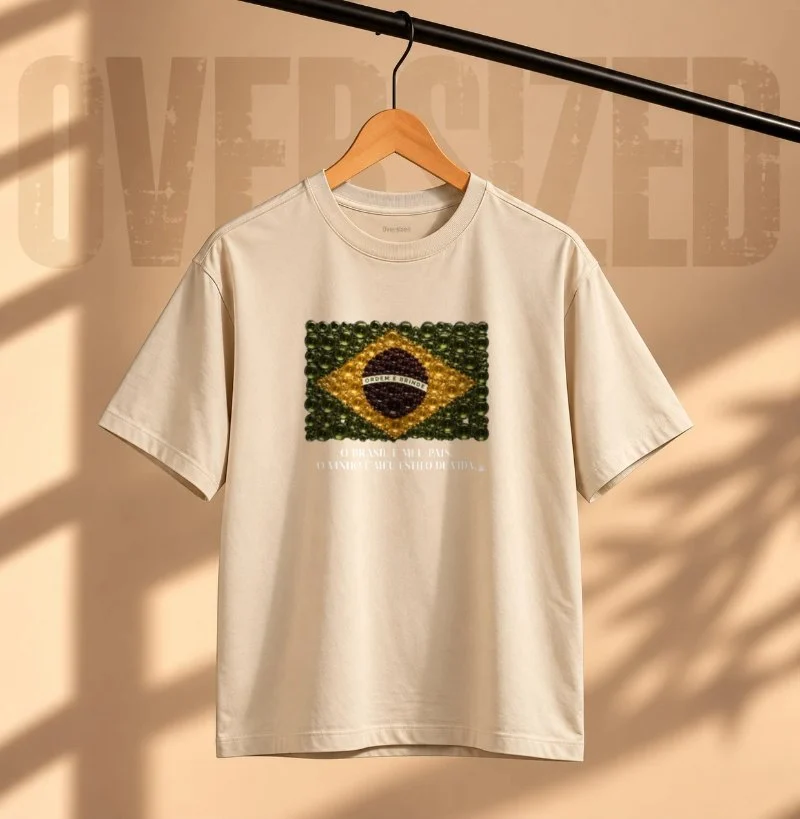 Camiseta Oversized Vinho - Brasil em Taças - Camiseta Oversized