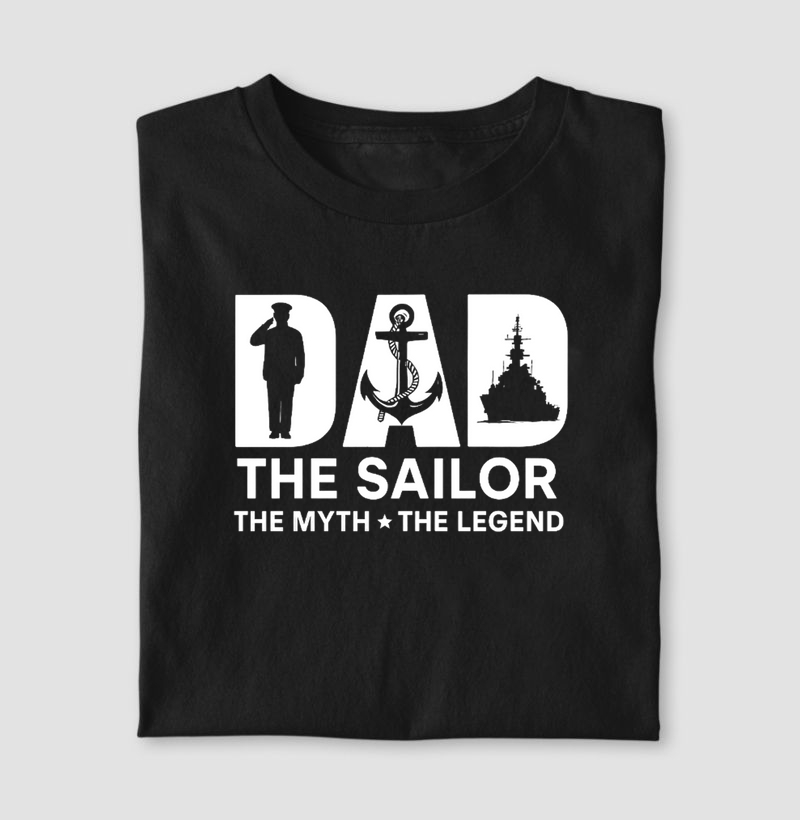 Camiseta de dia dos pais - DAD THE SAILOR - Algodão 30.1 