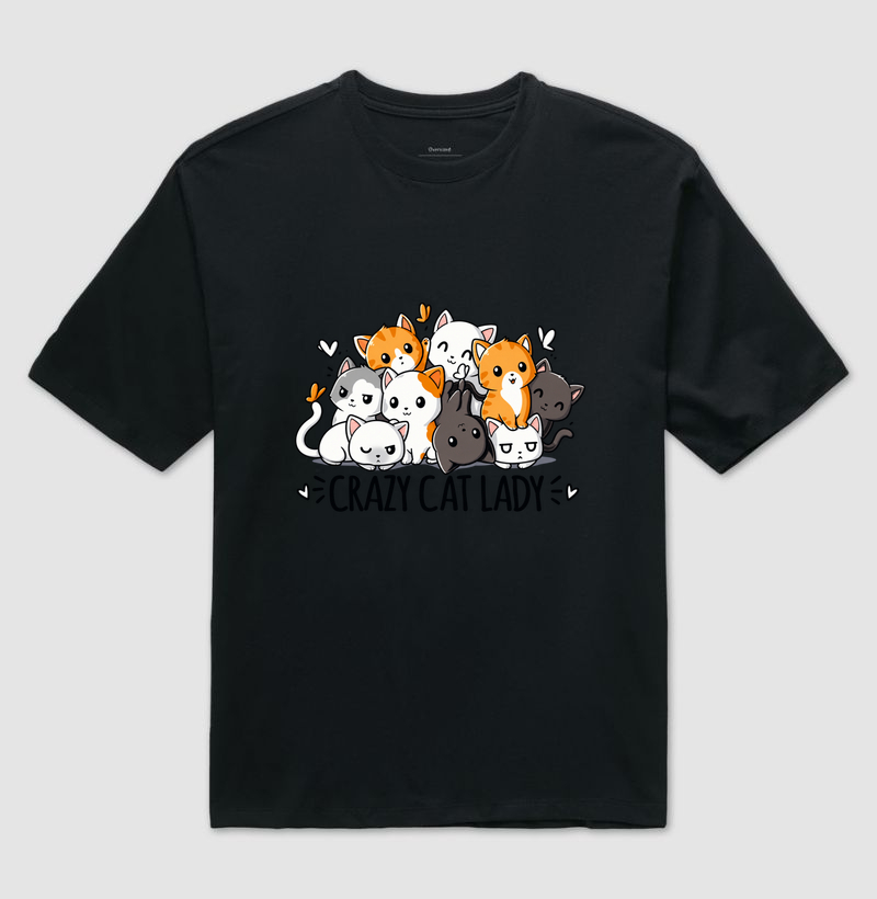Crazy Cat Lady - Camiseta Oversized
