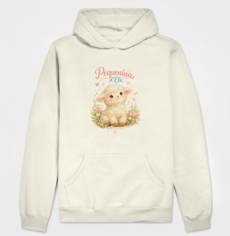 Pequenina d'Ele - Flores Ovelinha - Hoodie Moletom