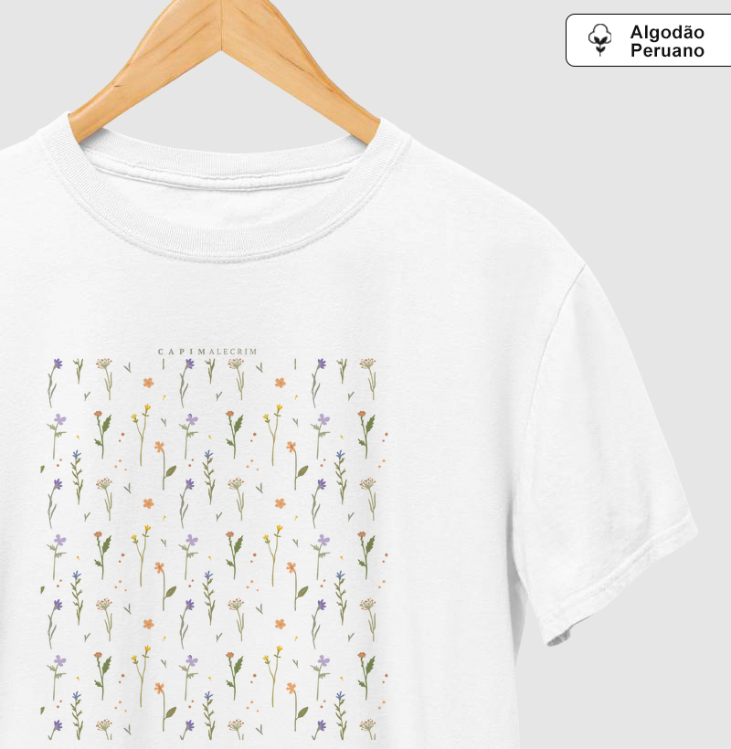 T-shirt Pattern Flores Coloridas - Algodão Peruano