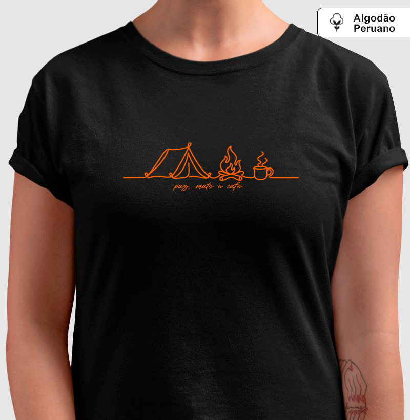 Camiseta Algodão Peruano Paz, Mato e Café – Camping e Natureza