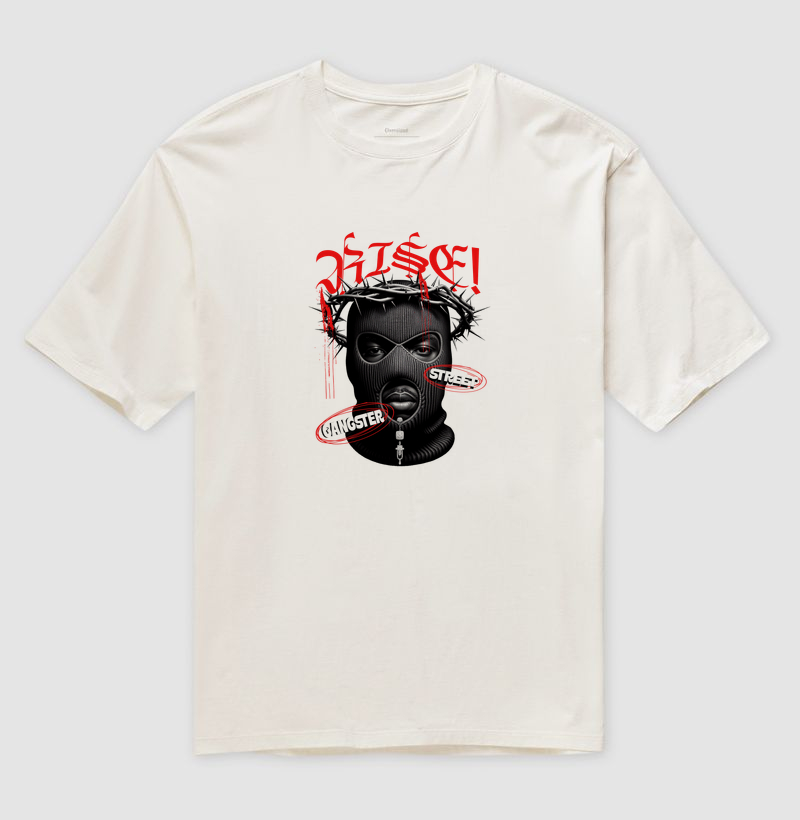 Camiseta Oversized Rise! Streetwear Estampa Premium Unissex – Moda Urbana