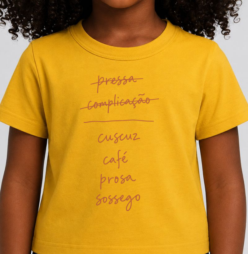 Cuscuz, café, prosa e sossego - Camiseta Infantil