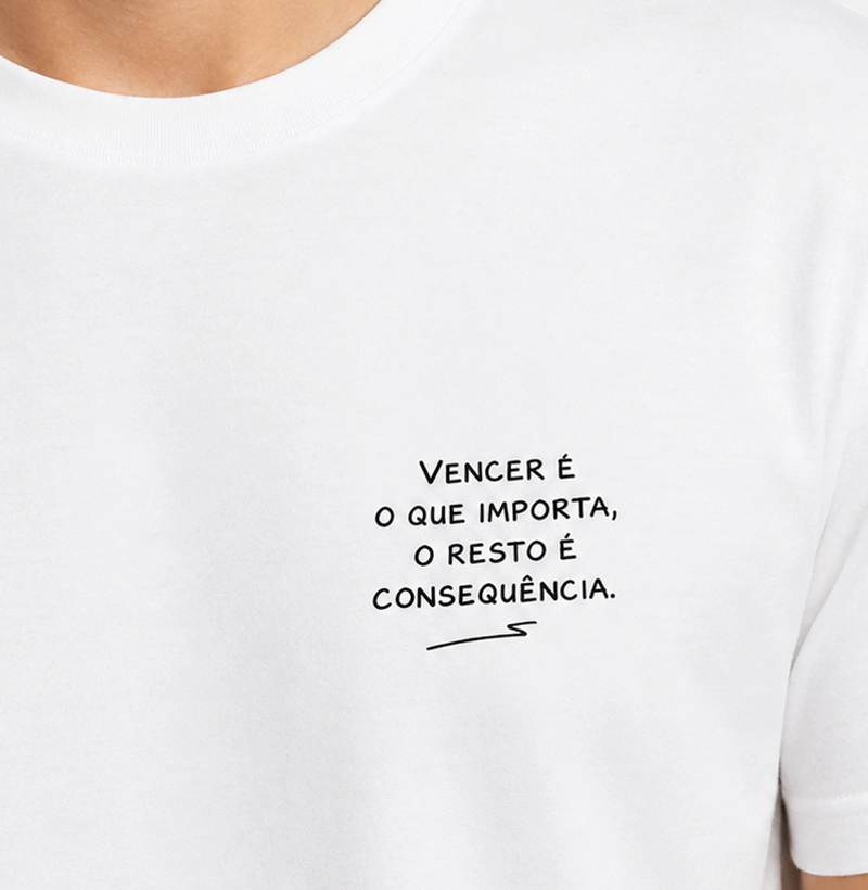 "Vencer é o que importa, o resto é consequência" inspirada em Ayrton Senna
