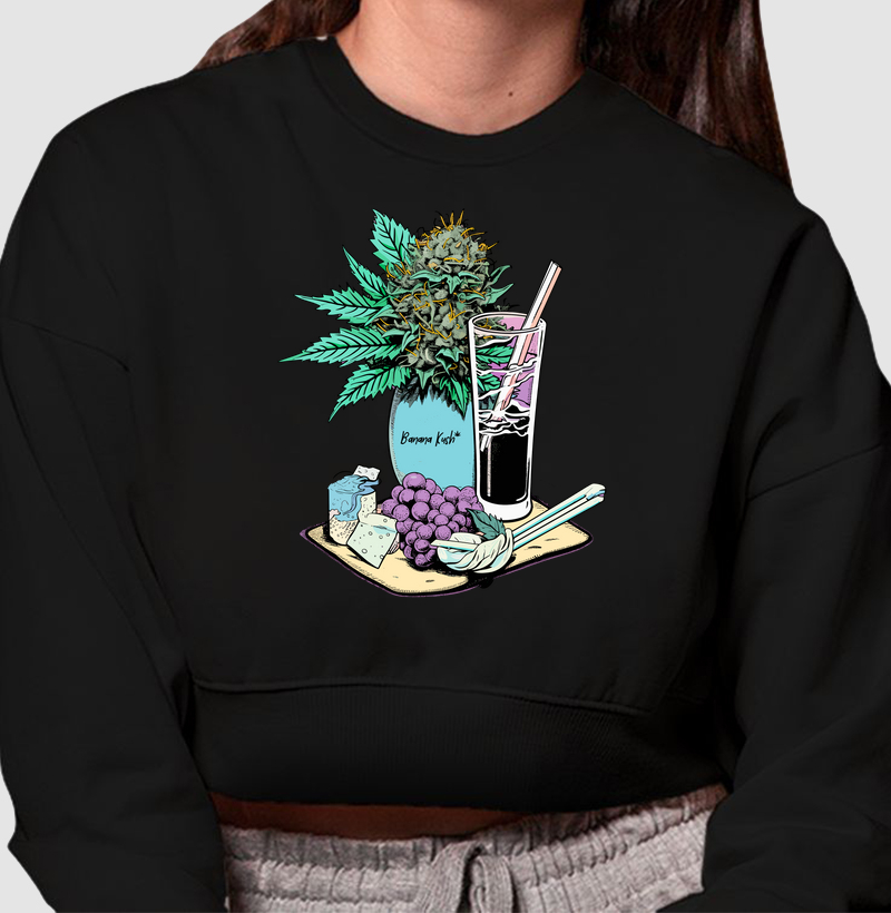 Flower Moletom Cropped Premium