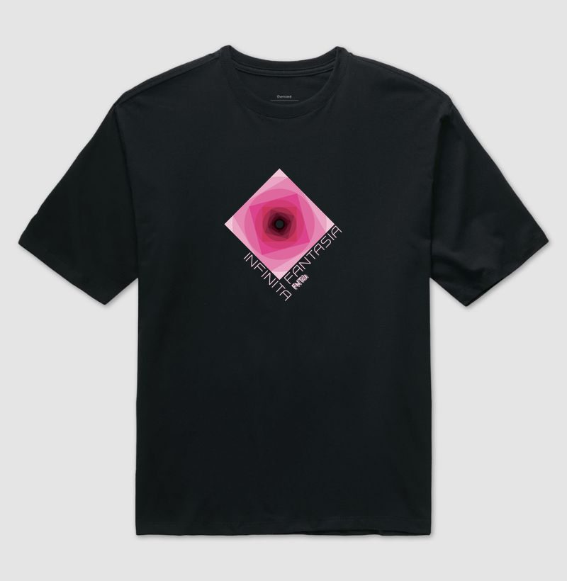 T-SHIRT OVERSIZED "INFINITA FANTASIA" / MAGENTA ESTAMPA MÉDIA