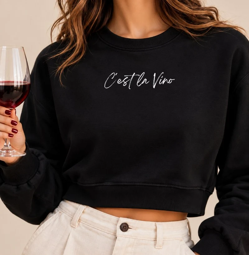 Camiseta C´Est La Vino - Cropped Moletom