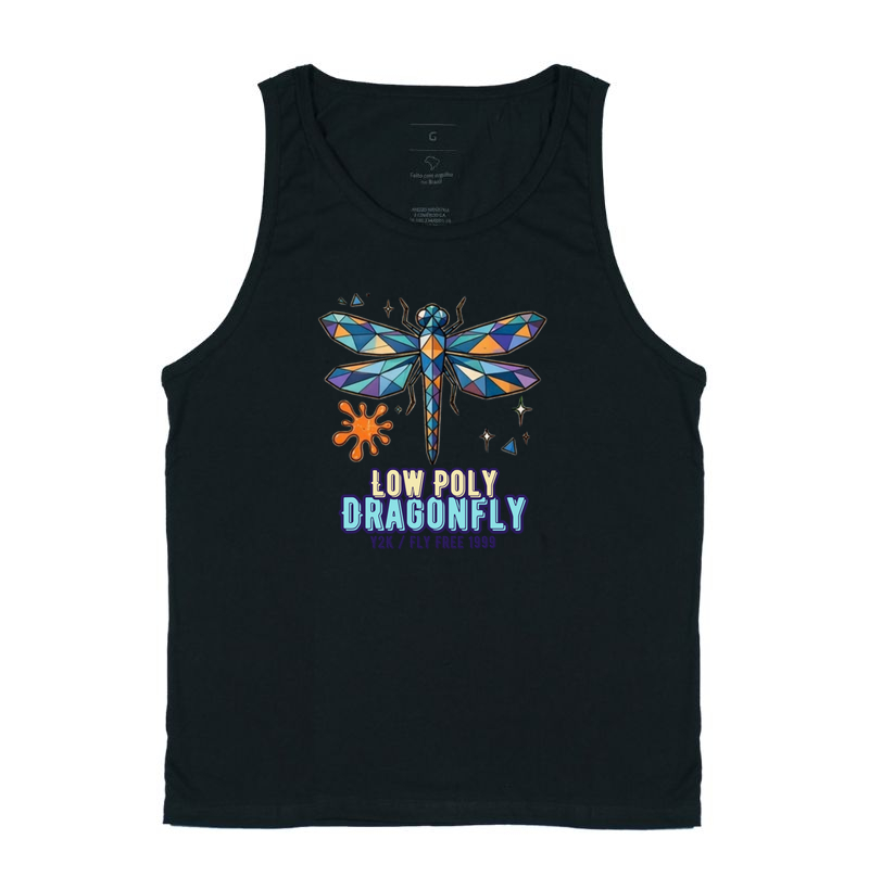 Camiseta Y2K Low Poly Dragonfly - Regata