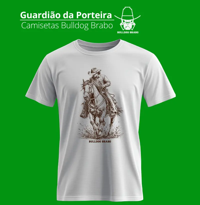 Cowboy Riding Horse Bulldog Brabo - Camiseta