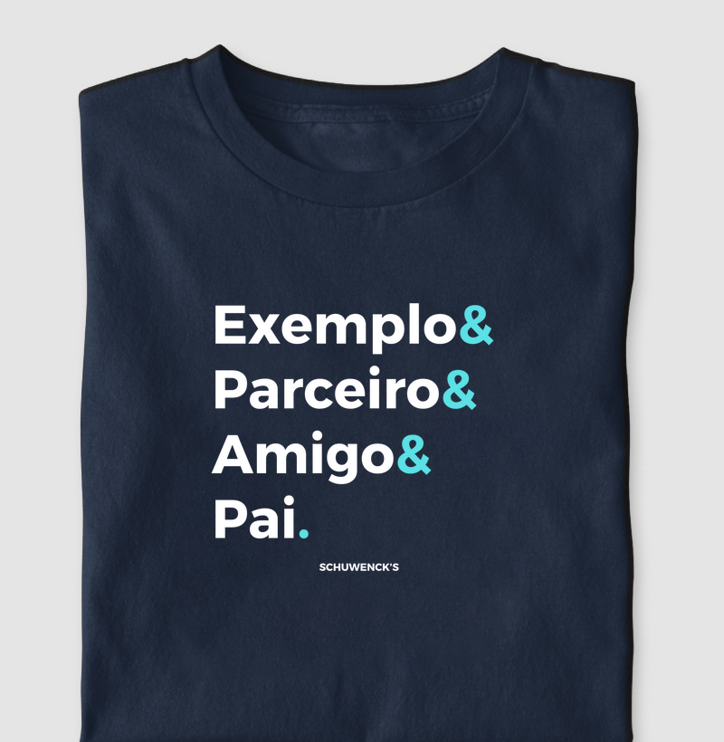 Camisa Dia dos Pais Branco & Azul Claro