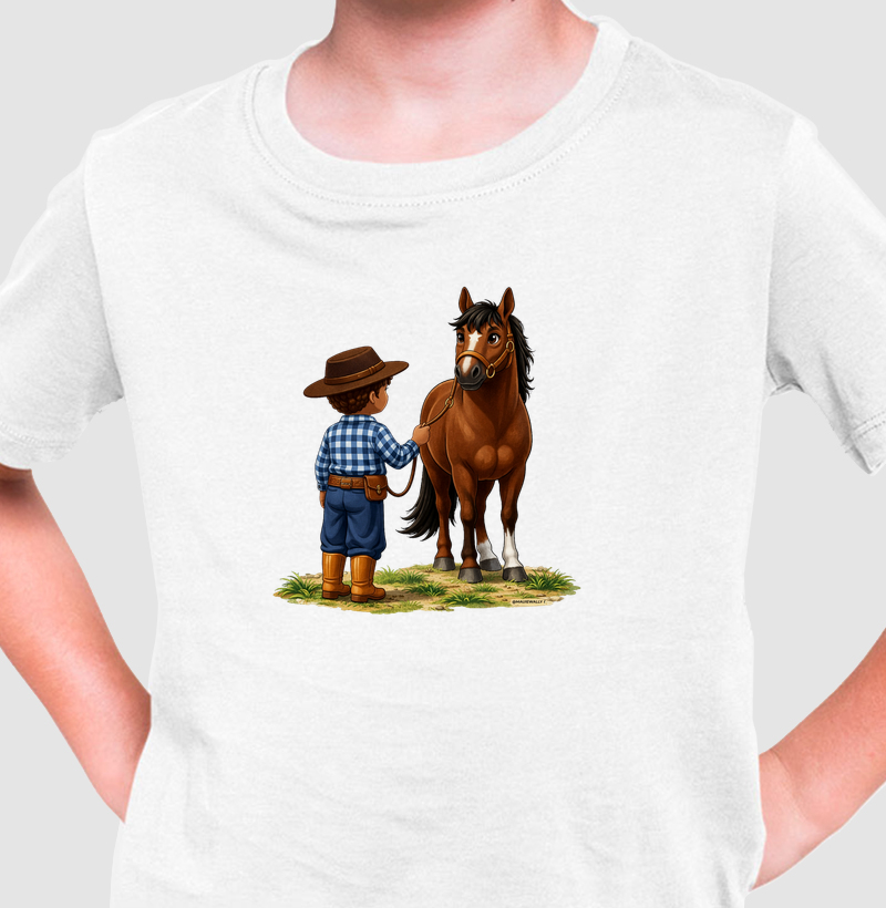 Menino crespo e Cavalo