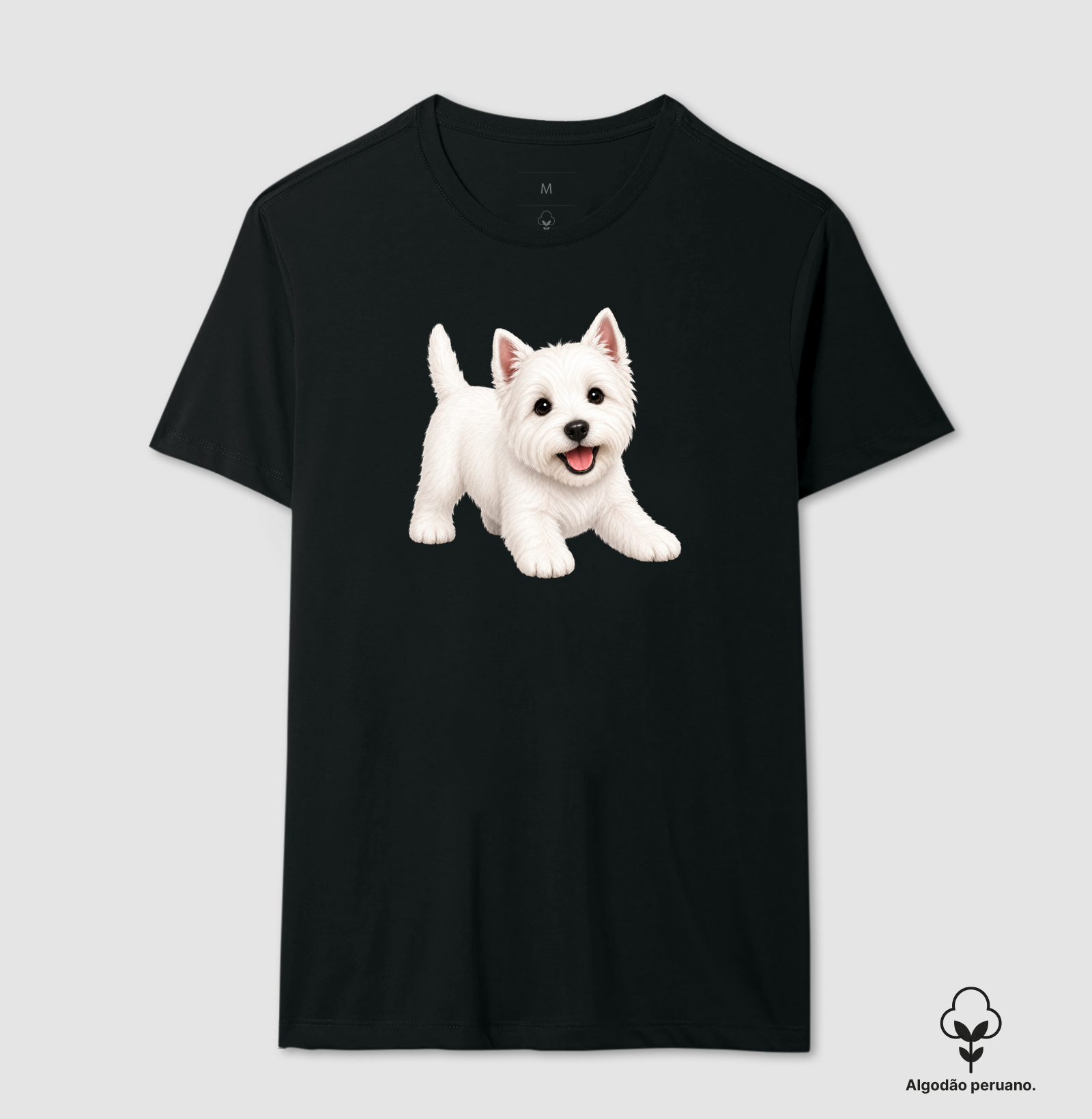 West Terrier - Desenho Animado - Camiseta Algodão Peruano