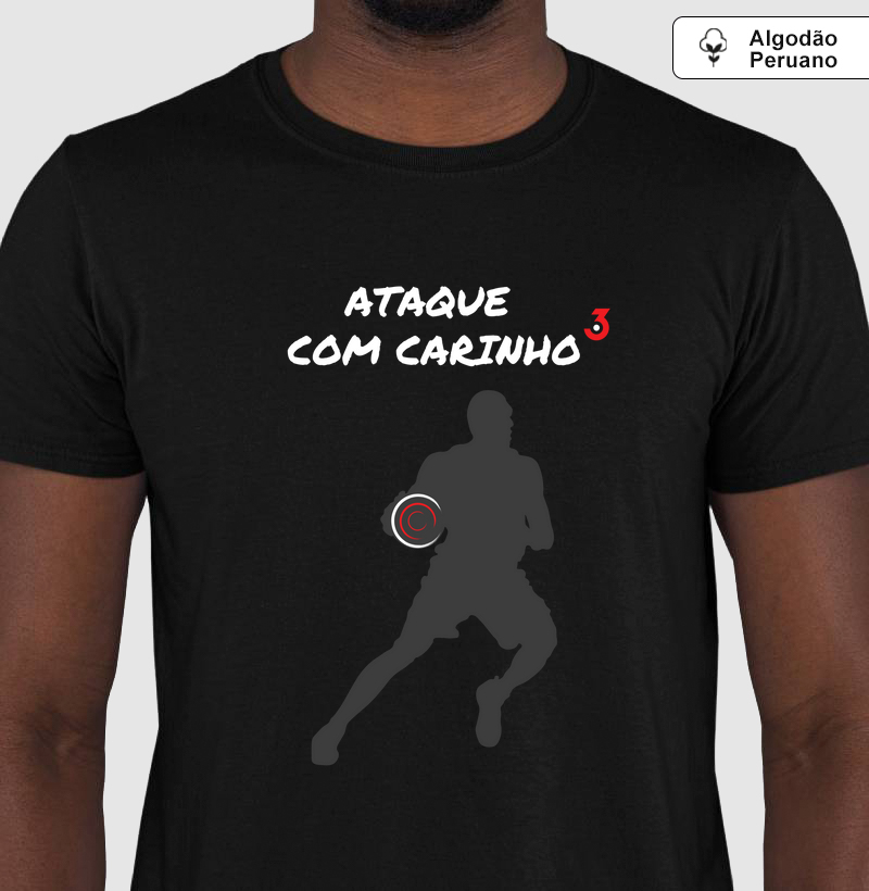 Camiseta Algodão Peruano 3Car Basquete Jogo Ataque com Carinho