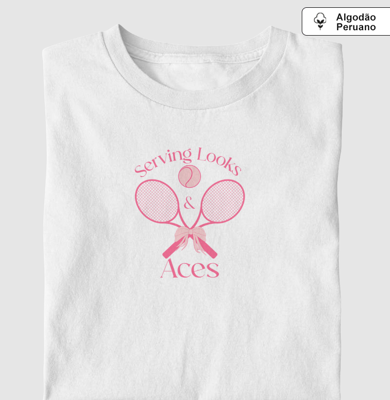 Serving Looks & Aces - Camiseta Algodão Peruano
