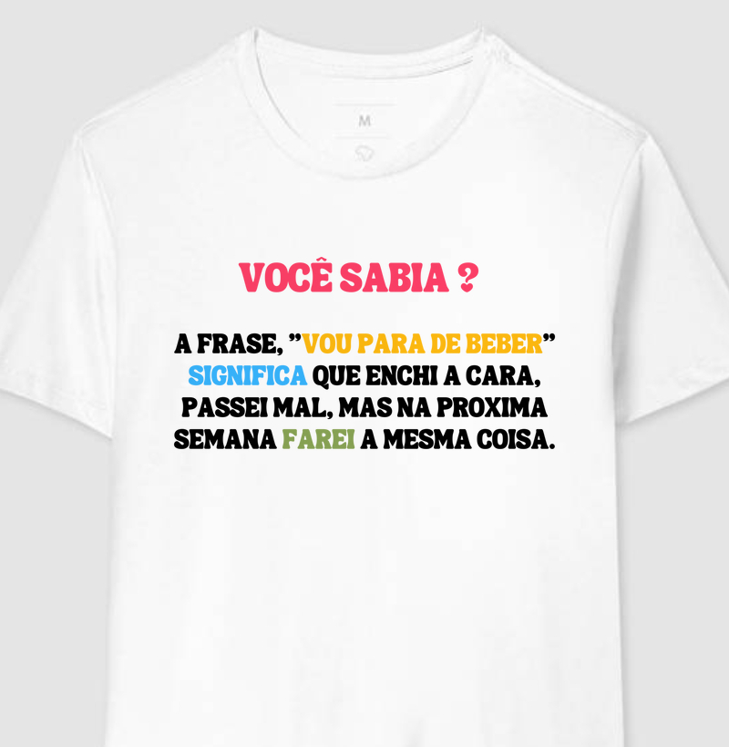 Coleção Frases - Você sabia? A frase,"Vou para de beber"