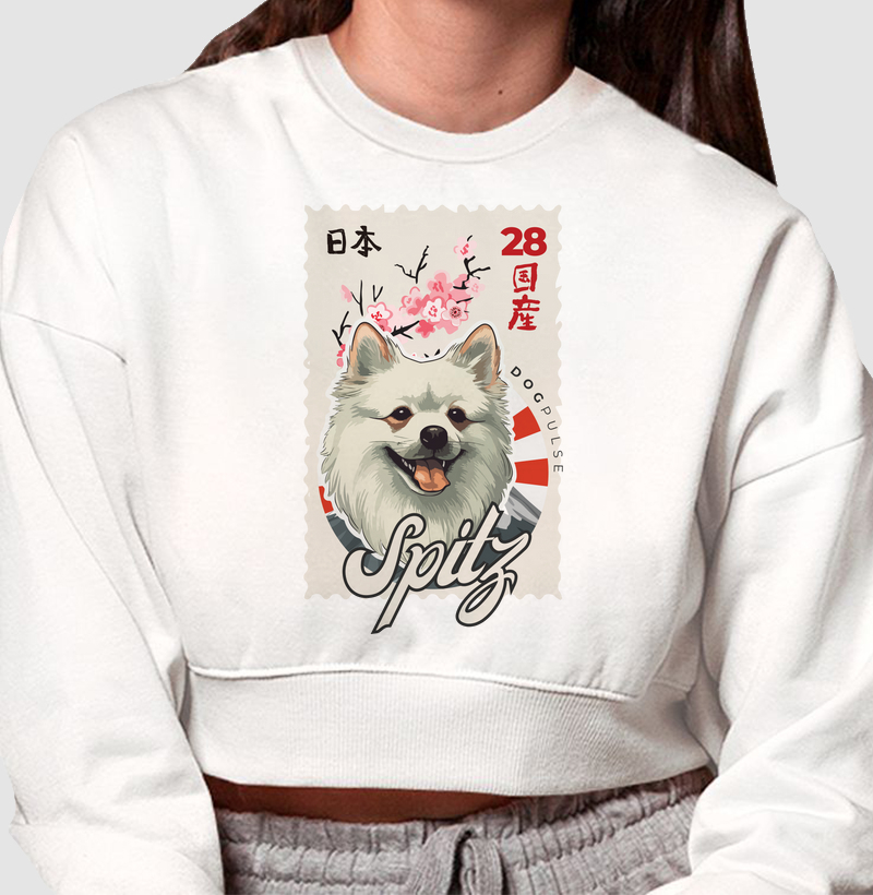 Cropped Moletom Nihon Spitz White Dog Pulse