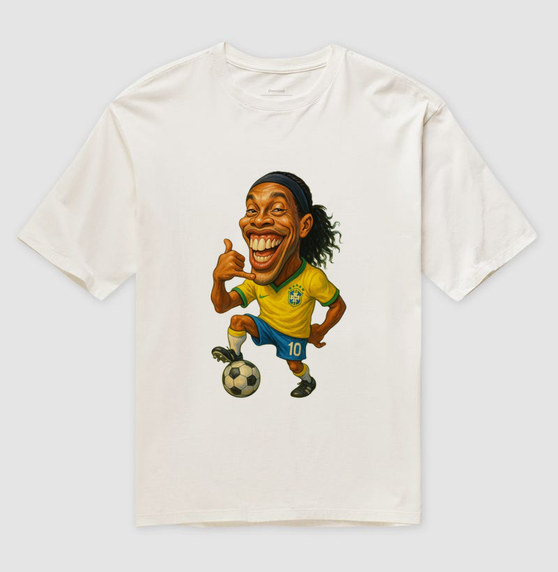 Camiseta Oversized Ronaldinho Clássica Premium