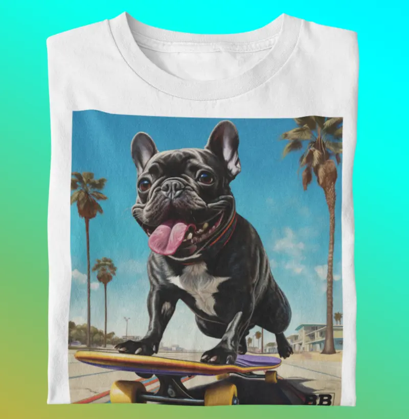 Camiseta Bulldog Francês "Skate"