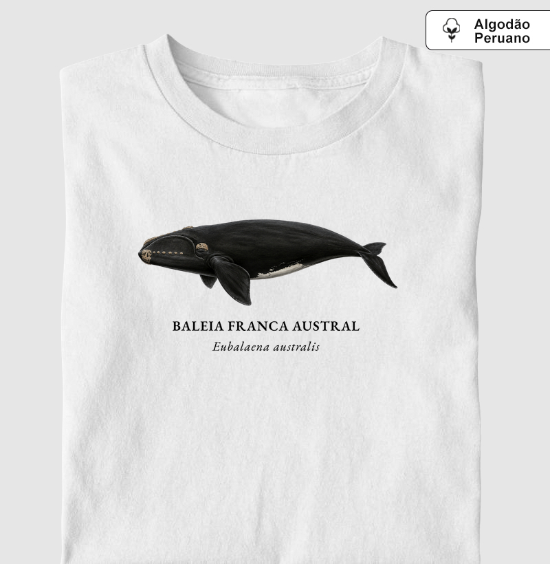 Baleia Franca Austral - Camiseta Algodão Peruano