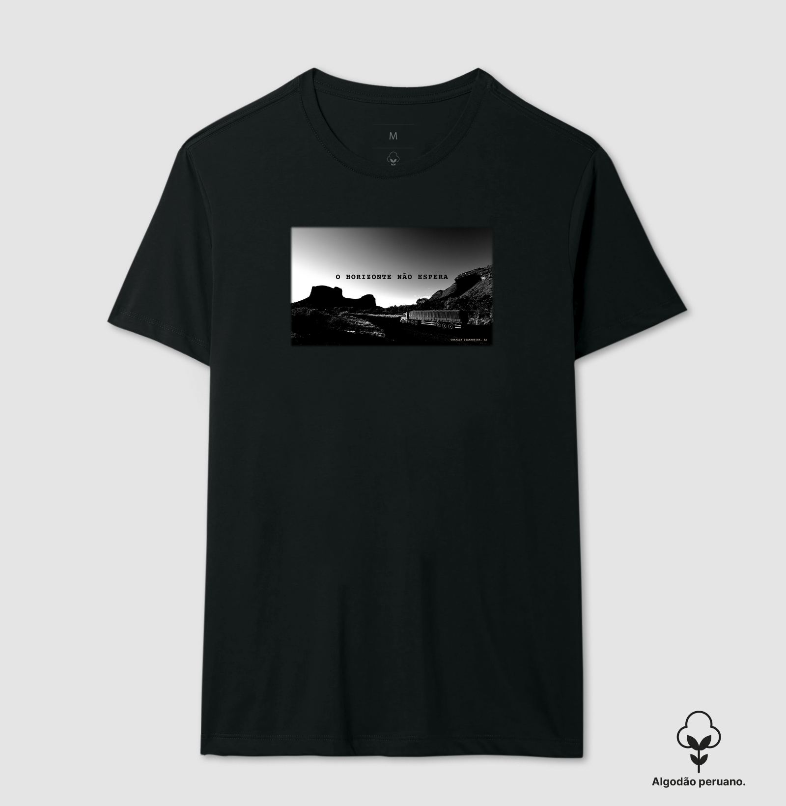 O horizonte não espera - Camiseta Algodão Peruano