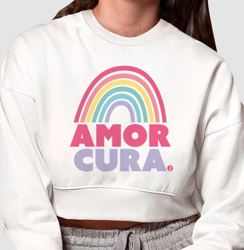 Cropped Moletom Amor Cura