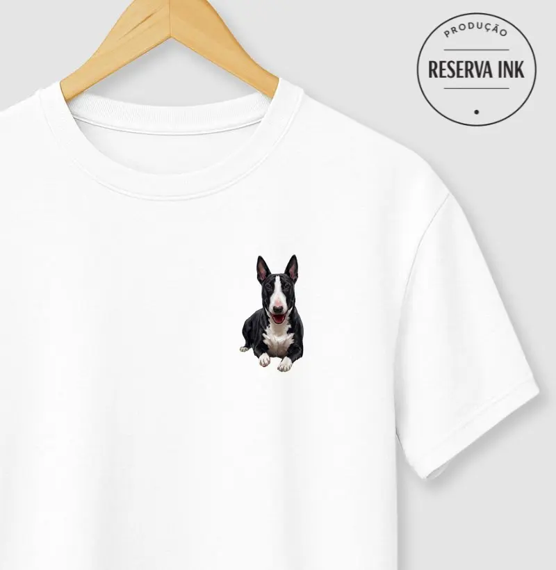 Bull Terrier Preto e Branco Minimalista
