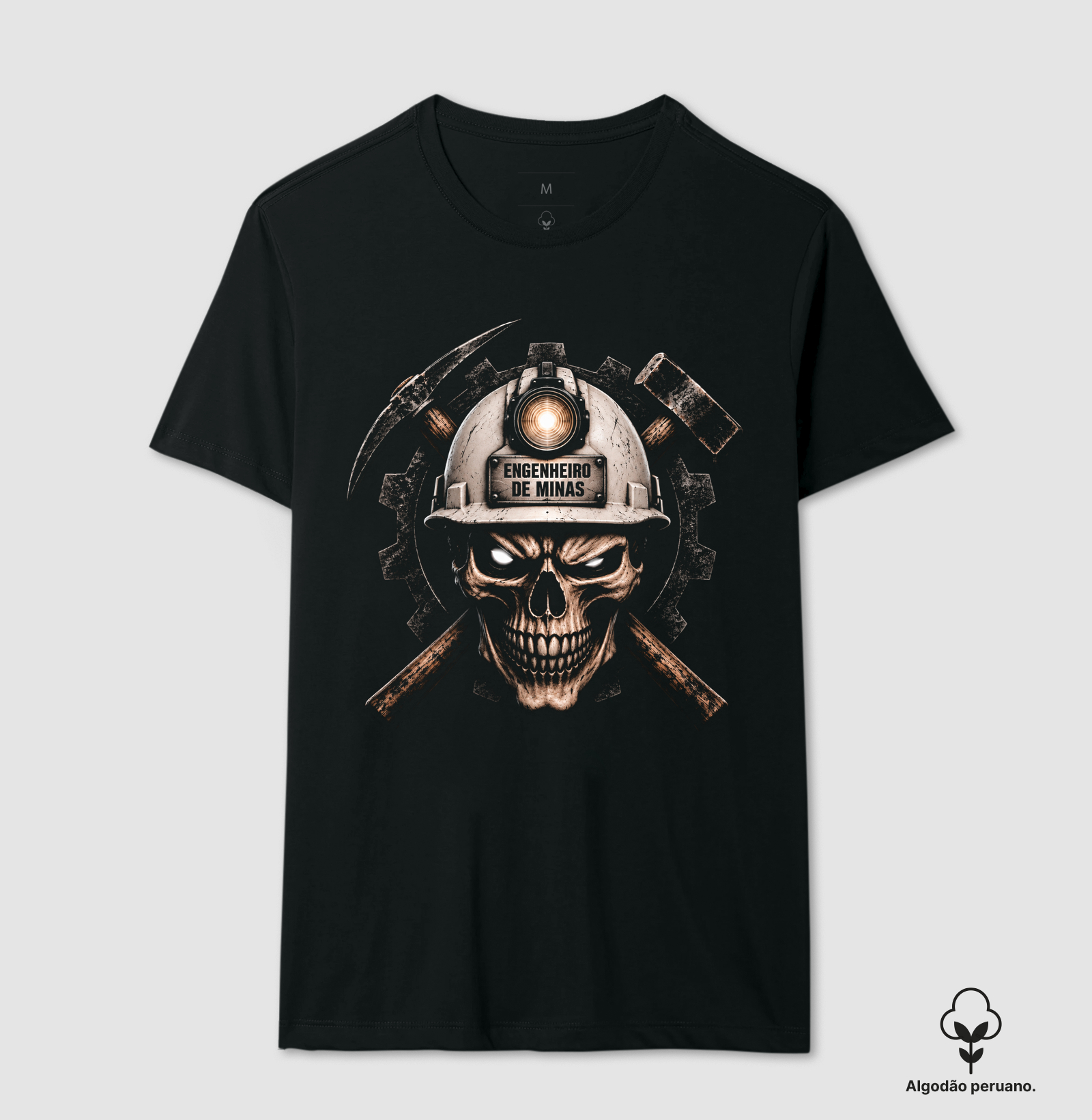 Engenheiro de Minas Skull - Camiseta Algodão Peruano
