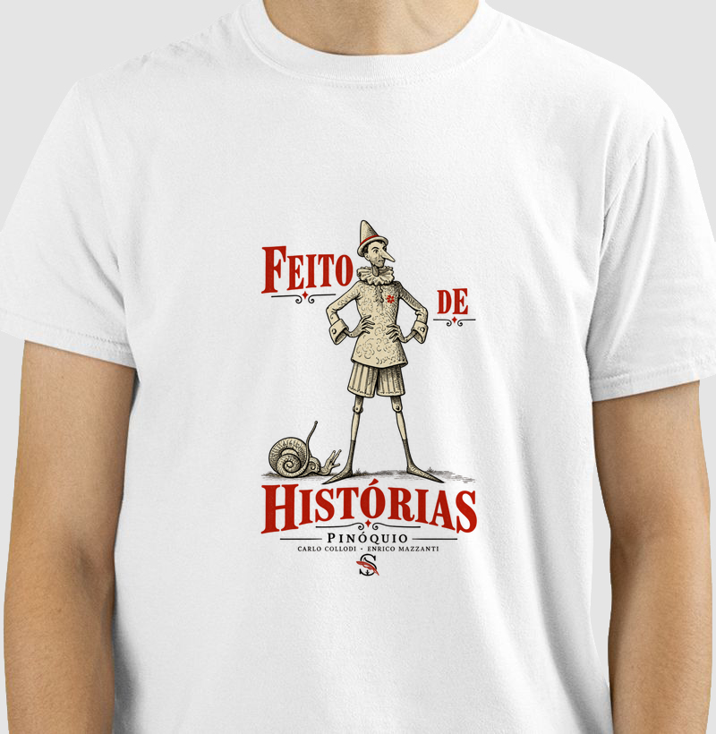 Pinóquio — Feito de histórias - Camiseta