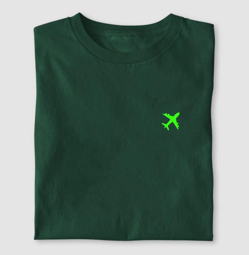 Viajante Minimalista - avião verde claro